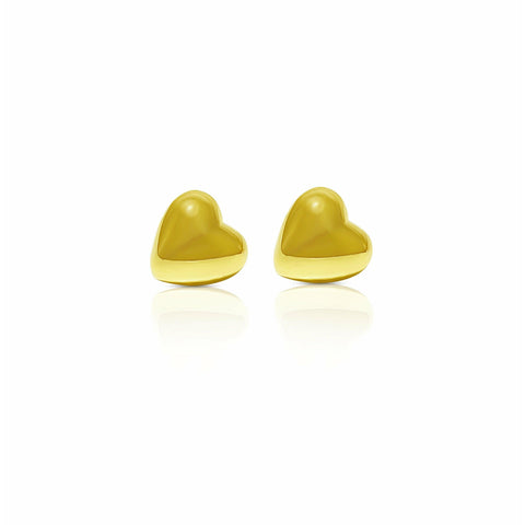 14k Solid Gold Heart Shape Stud Earrings