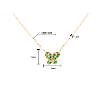 14k Solid Yellow Gold Tsavorite Butterfly Charm Floating Pendant Necklace – Assay Jewelers