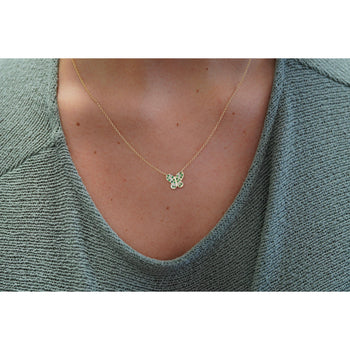 14k Solid Yellow Gold Tsavorite Butterfly Charm Floating Pendant Necklace – Assay Jewelers
