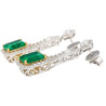 15 Carat Colombian Minor Oil Emerald & Diamond Dangle Earrings in 18K White Gold