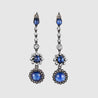 ~16 Carat Cabochon Cut Burma Sapphire AGL Certified and Diamond 14K Earrings