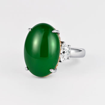 16.25 Carat Imperial Jade Ring | Fei Cui Jadeite Jade Type A – Assay Jewelers