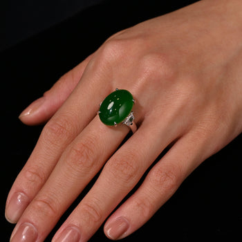 16.25 Carat Imperial Jade Ring | Fei Cui Jadeite Jade Type A – Assay Jewelers