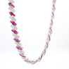 16.25 Carat Ruby & Diamond 18K White Cascade Link Necklace