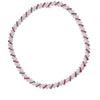 16.25 Carat Ruby & Diamond 18K White Cascade Link Necklace
