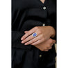 16.30 Carat No Heat Lavender Blue Star-Sapphire in Platinum and 18K Ring