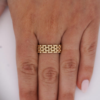 18K Gold Oval Link Chain Band Ring Size 7 – Assay Jewelers