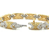 18K Gold Pave Set 2 Tone Round Cut Natural Diamond and Yellow Sapphire Bracelet