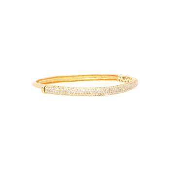 18K Gold and Round Pink Diamond Pave Set Bangle Bracelet – Assay Jewelers