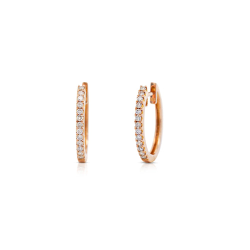 3 Carat Huggie Hoop Earrings Latch Backs