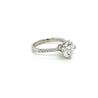 18K White Gold 2.60 Carat Lab Diamond Ring with Heart Shaped Prong Setting