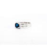 18K White Gold Bezel and Channel Set Oval Cut Blue Sapphire & Baguette Diamond Ring