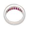 18K White Gold Channel Set Natural Baguette Cut 1-Row Ruby Band Ring