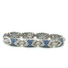 18K White Gold Natural Diamond and Natural Blue Sapphire Pave Set Bracelet