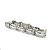 18K White Gold Unisex 12.72 CT TW Channel Set Baguette & Round Diamond Encrusted Bracelet