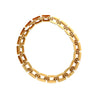 18K Yellow Gold and White Agate Square Link Chain Choker Necklace