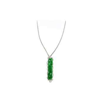 18.20 Carat Carved Dragon Green Jadeite Jade Grade "A" & Diamonds Pendant & Pin Crossover – Assay Jewelers
