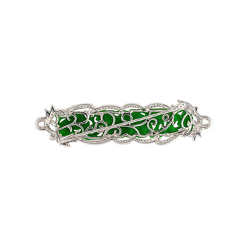 18.20 Carat Carved Dragon Green Jadeite Jade Grade "A" & Diamonds Pendant & Pin Crossover – Assay Jewelers
