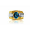 18k Gold Herren Blau Indicolit Turmalin Ring