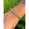 18k Two-Tone Gold Link Bracelet with Textured Finish and 1.30CTW in Diamonds