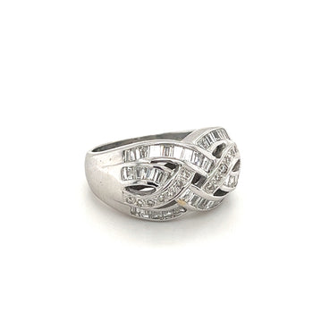 18k White Gold Baguette Cluster Curved Ring – Assay Jewelers