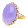 19.48ct Oval Lavender Jadeite Jade Diamond Cocktail Ring