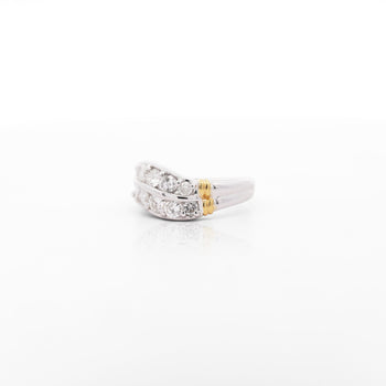 1.01 Carat Dual Row Diamond Channel Platinum & 18K Gold Wavy Band Ring – Assay Jewelers