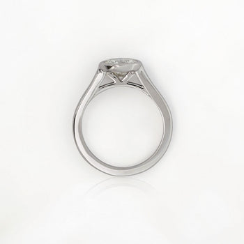 1.01 Carat Round Diamond Vintage Bezel 14K White Gold Solitaire Ring – Assay Jewelers