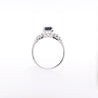 1.13 Carat Cushion Cut Sapphire & Side Diamond in 14K White Gold Engagement Ring