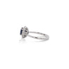 1.14 Carat Oval Deep Blue Sapphire & Round Diamond 18K White Gold Statement Ring