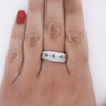 1.16 Carat Three Row White and Blue Diamond Channel Seting Band Ring