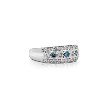 1.16 Carat Three Row White and Blue Diamond Channel Seting Band Ring – Assay Jewelers