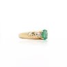 1.19 Carat Oval Cut Emerald & Diamond 14K Gold Statement Ring