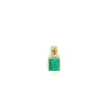 1.20 Carat Colombian Emerald Solitaire Pendant Necklace in 18K Gold – Assay Jewelers