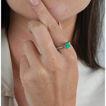 1.20 Carat Colombian Emerald and Baguette Diamond 3-Stone Ring – Assay Jewelers