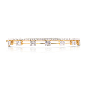 1.32 Carat Diamond Illusion Set 2-Row 14K Gold Bangle Bracelet – Assay Jewelers