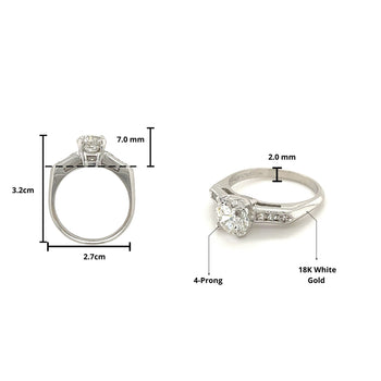 Diamant de laboratoire de 1,32 carat avec diamants latéraux ronds dans une Bague en or 18k – Assay Jewelers