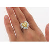 1.39 Carat GIA Certified Fancy Yellow Heart Cut Diamond Double Halo Ring