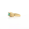 1.59 Carat Oval Cut Emerald & Diamond 14K Gold East West Ring