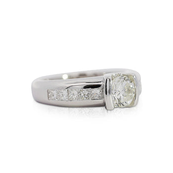 1.65 Carat Round and Princess Cut Diamond Platinum Engagement Ring – Assay Jewelers