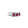 1.67 Carat Oval Cut Ruby and Diamond Three-Stone Band Ring