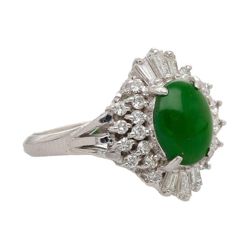 1.73 Carat Jadeite Jade Fei Cui & Diamond Halo Platinum Ballerina Filigree Ring – Assay Jewelers