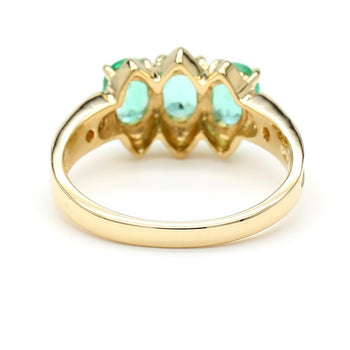 1.80 Carat Oval Emerald 3 Stone Ring in 14K Gold – Assay Jewelers