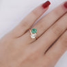 1.84 Carat Square Emerald & Round Diamond 18K Gold Toi et Moi Bypass Ring