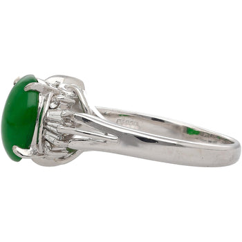 1.85 Carat Untreated Jadeite Jade and Diamond Platinum Ring HK Certified – Assay Jewelers