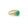 2 Carat Cabochon Cut Natural Emerald & Diamond in Textured 14K Yellow Gold Ring