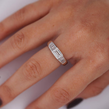2 Carat Emerald & Baguette Cut Lab Grown Diamond East West Channel Ring – Assay Jewelers