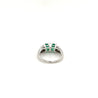 2-Stone 0.92CT TW Round Cut Natural Emerald Ring in 18k White Gold