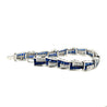 21 Carat Art Deco Blue Sapphire and Diamond Bracelet in Platinum