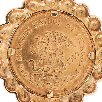 22K Gold Coin Mexican 20 Pesos 1959 Pendant in 14K Gold Figaro Chain Necklace – Assay Jewelers